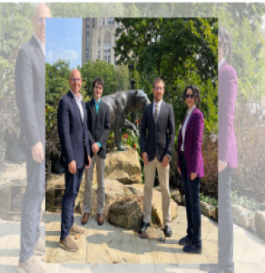 photo of Dr. Cunningham, Dr. Abdelhakim, Robert Esswein, and Quincy Bayer